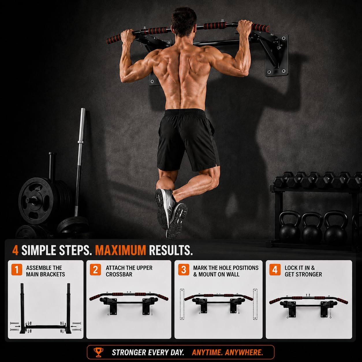 Pull-Up Bar for Home Gym, Wall - Pull Up Bar recension och pris