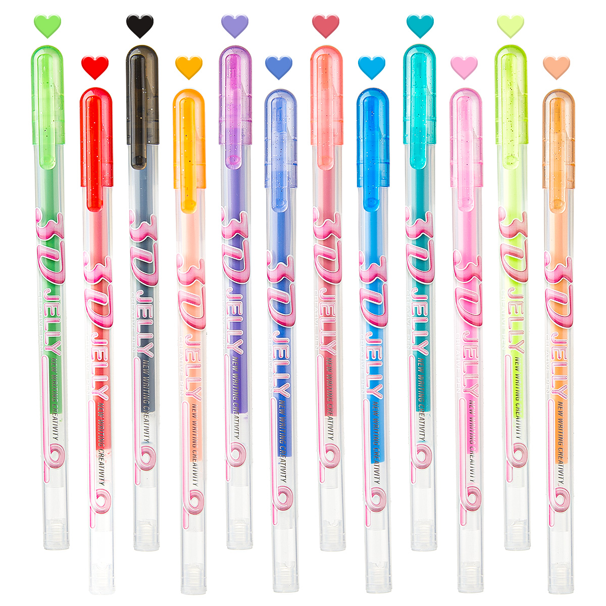 SHANDS 12PCS 3D Jelly Gel Pens - Chalk Bag recension och pris